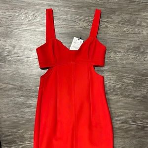 Red cutout midi dress. New with tags.